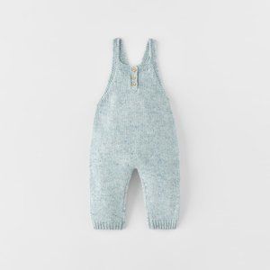 Zara Kids blue knit overalls